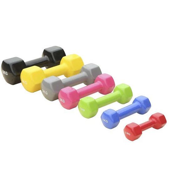 Paar vinyl halters 1kg Sporti