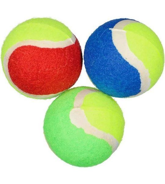 3x stuks speelgoed tennisballen voor honden 6 cm - Honden/huisdieren speeltjes