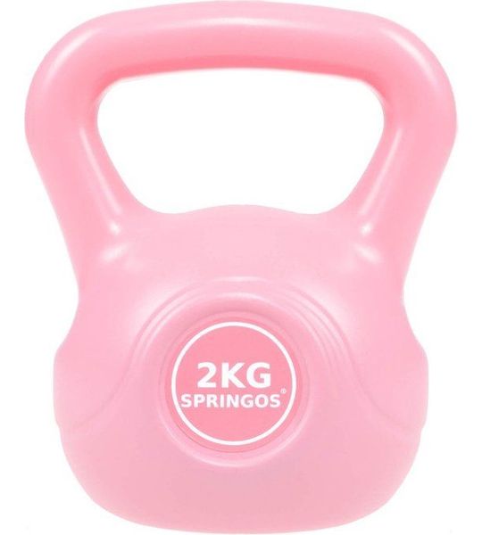 Springos PVC Kettle Bell | Kettlebell | 2 kg | Roze