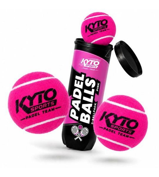 Kyto Sports Padelballen 3-pack, padel tennisballen, FIP-norm, roze