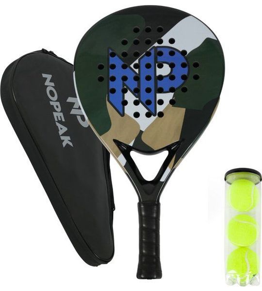 Padelracket NOPEAK JUNGLE - Art Nature collection - Inclusief Padel tas en Padel ballen – Padelracket