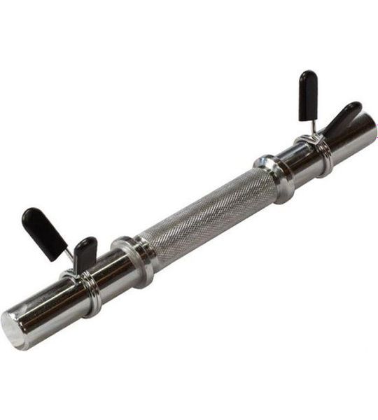 Gorilla Sports Dumbellstang 35 cm - diameter 30 mm - veersluiting - zilver
