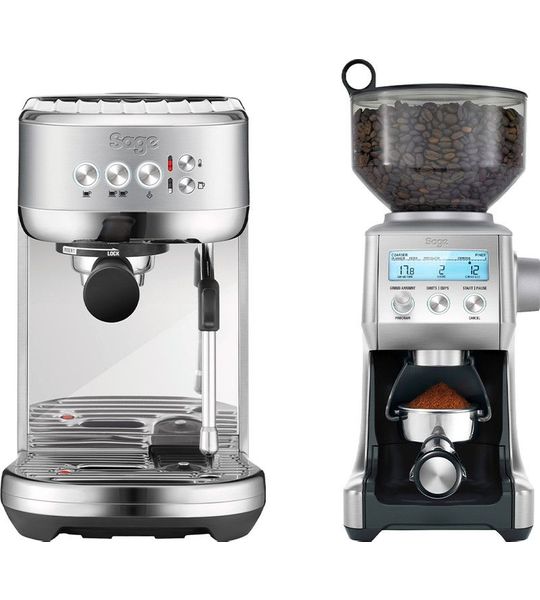 Sage the Bambino Plus Stainless Steel + Koffiemolen