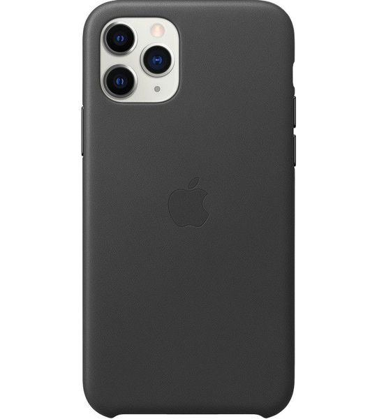 Apple iPhone 11 Pro Max Leather Back Cover Zwart
